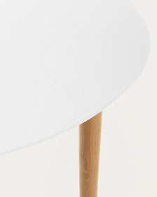 Oqui Раздвижной стол с белой столешницей и ножками из массива бука 90 (170) x 90 см
