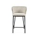 Полубарный стул Ciselia из белой ткани букле и черного металла 65 см