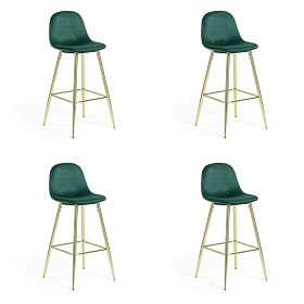 4 барных стула Nilson (комплект) темно-зеленый бархат