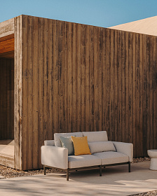 Sorells 2-местный модульный садовый диван из алюминия с зеленой отделкой