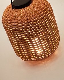 Saranella Портативная настольная лампа из коричневого искусственного ротанга