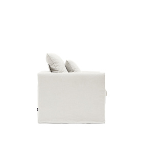 Кресло Nora со съемным чехлом и подушкой из льна и хлопка цвета экрю 92 см