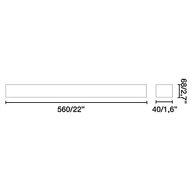 Потолочный светильник Via серый 56CM 18W 3000K