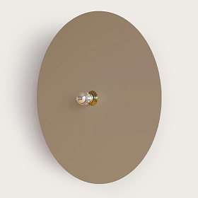 Настенный светильник Flat A1135 черный металл с тканевым диском 1135/90 см