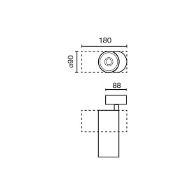 Трековый светильник FOST SURFACE Ш90 42W черный 38° MEAT DALI