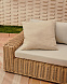 Portlligat 3-х местный уличный диван из искусственного ротанга с натуральной отделкой