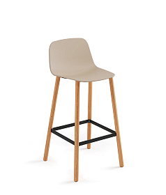 Барный стул Maarten Four Wooden Legs Bar Stool Base пластиковая низкая спинка