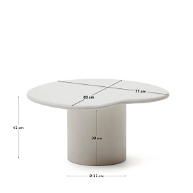 Macarella Журнальный столик из белого цемента 83 x 77 см
