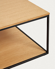 Yoana Журнальный столик из дубового шпона и черного металла 80 x 80 см