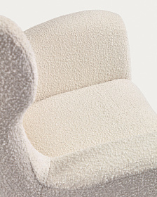 Patio Кресло из белого флиса с ножками из натурального каучука