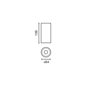 FOST CEILING Белый поверхностный светильник Ø64 14 Вт 35° 2700 К CRI97