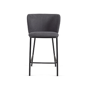 Ciselia Полубарный стул из темно-серой синели 65 см