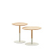Watse Набор из 2 круглых столиков из шпона дуба и матового белого металла