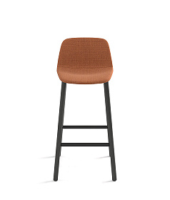 Барный стул Maarten Four Wooden Legs Bar Stool Base низкая спинка с гладкой обивкой