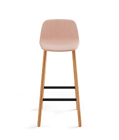 Барный стул Maarten Four Wooden Legs Counter Stool Base низкая спинка с гладкой обивкой