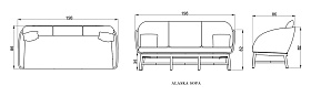 Диван трехместный Alaska NATURAL TEAK