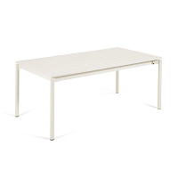 Раздвижной алюминиевый садовый стол Zaltana с матовой белой отделкой 180 (240) x 100 см