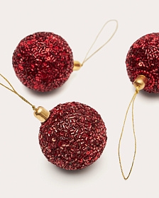 Набор Briam из 3 маленьких красных декоративных подвесок-шариков