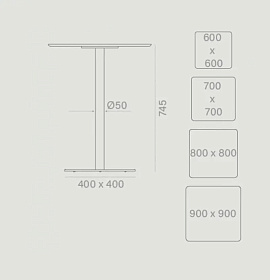 Квадратный стол Basic 80x80