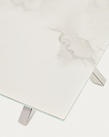 Стол Argo из белого фарфора Kalos с ножками из нержавеющей стали, 180 x 100