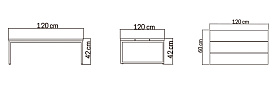 Стол журнальный Nautic NATURAL TEAK 120x60