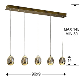 Подвесной светильник Rocio LED 5L золотой