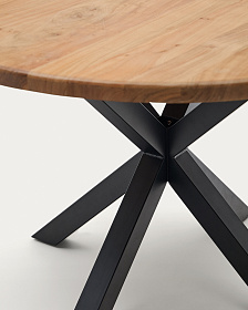 Круглый стол Argo из массива акации, стальные ножки с черной отделкой, Ø 120 см