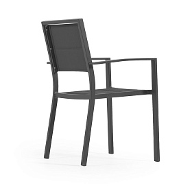 Sirley Садовый стул из алюминия и черного текстиля