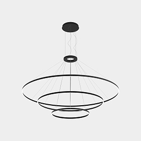 Люстра Circular Inward Light 3 кольца черная ø3000 ø2000 ø1200