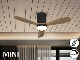 Siroco MINI Потолочный вентилятор с освещением DIMABLE черный/орех