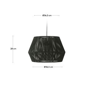 Потолочный плафон из хлопка Cantia с черной отделкой Ø 36,5 см