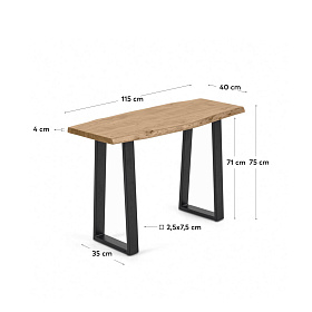 Консоль Alaia из массива акации с натуральной отделкой 115 x 40 см.