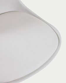 Барный стул Orlando-T из белой синтетической кожи и белой матовой стали 60-82 см