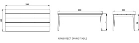 Обеденный стол Krabi прямоугольный 24100.20
