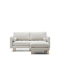 Debra 2-местный модульный диван из перламутровой синели с ножками натурального цвета