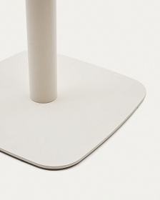 Dina Садовый круглый стол белый на белом металлическом основании Ø 68x70