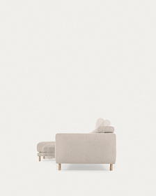 3-местный диван Singa с левым шезлонгом белого цвета 296 см