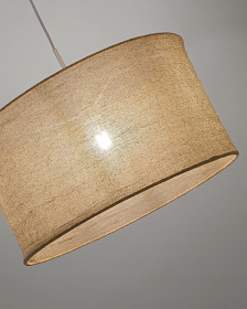 Подвесной светильник Mariela с абажуром из бежевого льна