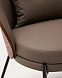 Кресло Eamy из коричневой экокожи, ясеневого шпона с отделкой под орех и черного металла