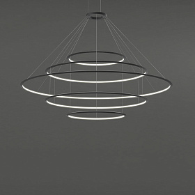 Люстра Circular Inward Light 5 колец черная ø1200 ø2000 ø3000 ø2000 ø1200