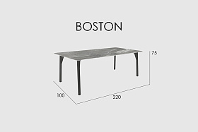 Обеденный стол Boston CARBON MATTE керамика 220х100