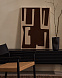 Salmi Абстрактная картина на льне бежевого и коричневого цвета 100 х 70 см