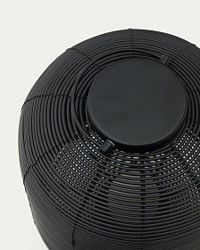 Saranella Портативная настольная лампа из черного искусственного ротанга