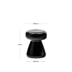 Manya Приставной столик из черной керамики Ø 38 см