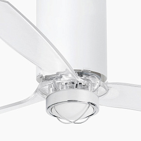 Потолочный вентилятор Mini Tube Fan LED мат. белый/ прозрачный