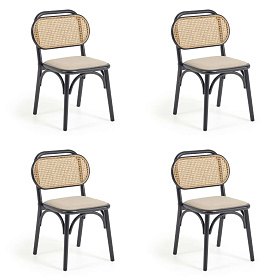 4 стула Doriane (комплект) массив вяза черный