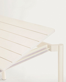 Раздвижной алюминиевый садовый стол Zaltana с матовой белой отделкой 140 (200) x 90 см