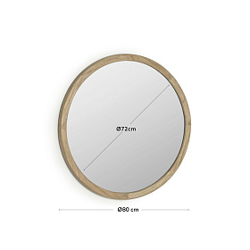 Круглое зеркало Alum из массива минди 80 см
