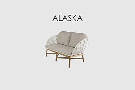 Диван двухместный Alaska NATURAL TEAK