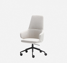 Кресло со средней спинкой Binar EXECUTIVE 5-спицевое алюминиевое поворотное основание+газлифт